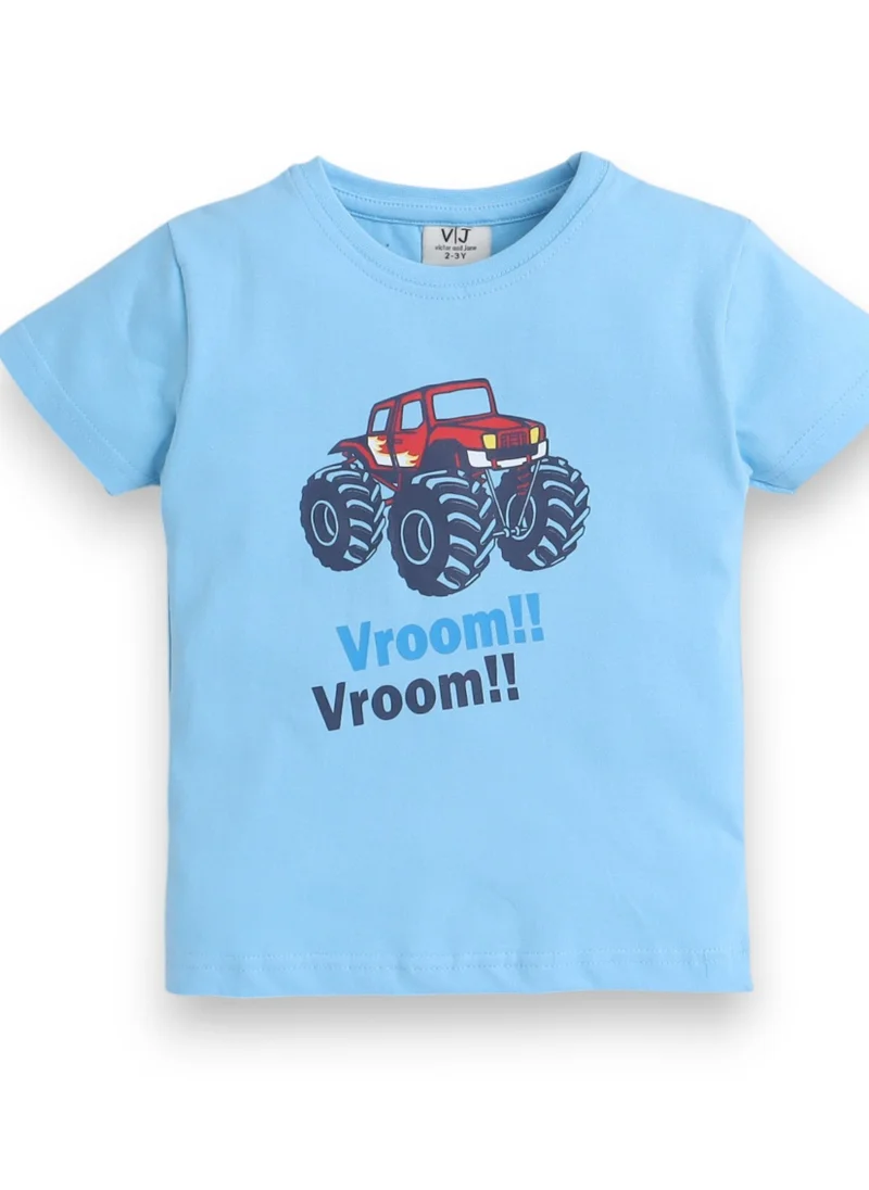 victor and jane Victor and Jane - Printed T-shirt and All-Over Printed Shorts Pyjama Set
