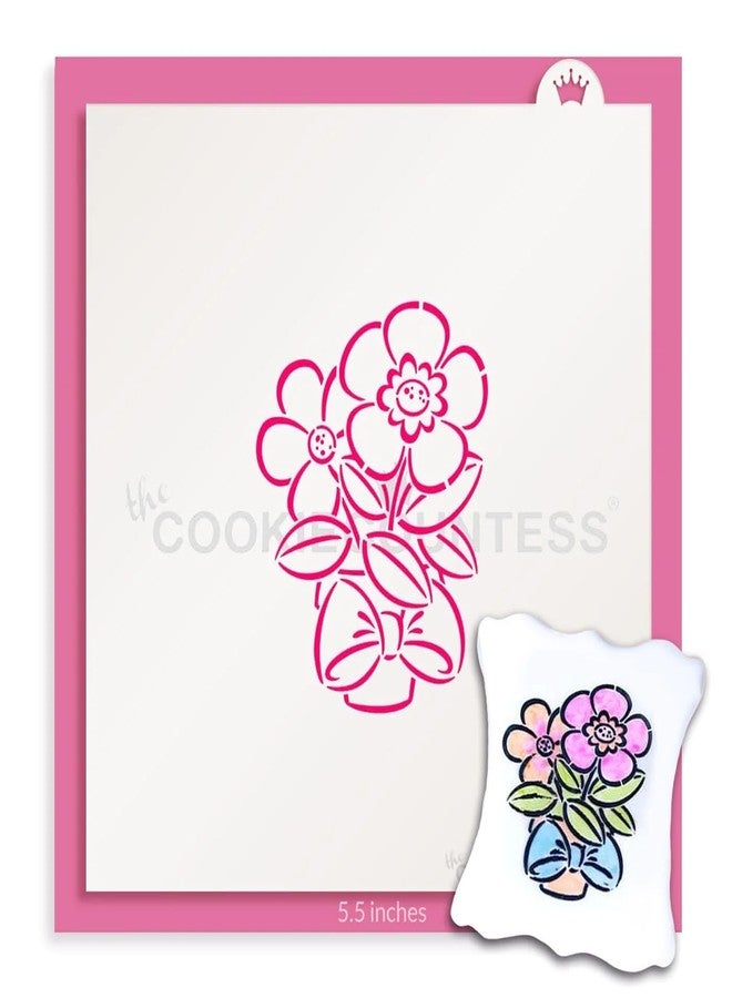 The Cookie Countess Inc The Cookie Countess Spring Flower Pot PYO Stencil - Image 3