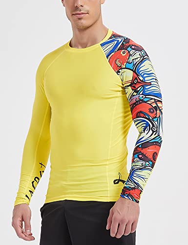 LAFROI Men's Long Sleeve UPF 50+ Baselayer Skins Performance Fit Compression Rash Guard-CLYYB Asym Pops Size LG - Image 5