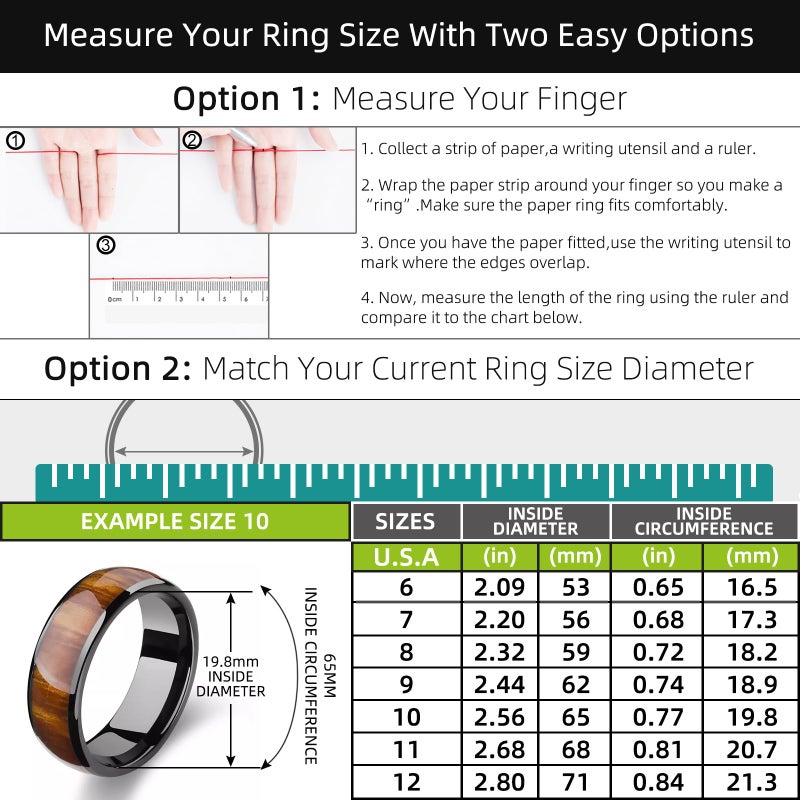 Generic T5577 Chip Epoxy Wood Grain Ceramic Rewritable 125kHz RFID Smart Finger Ring for Clone TK4100 or EM4100 Keycards (US#10 65MM) - Image 3