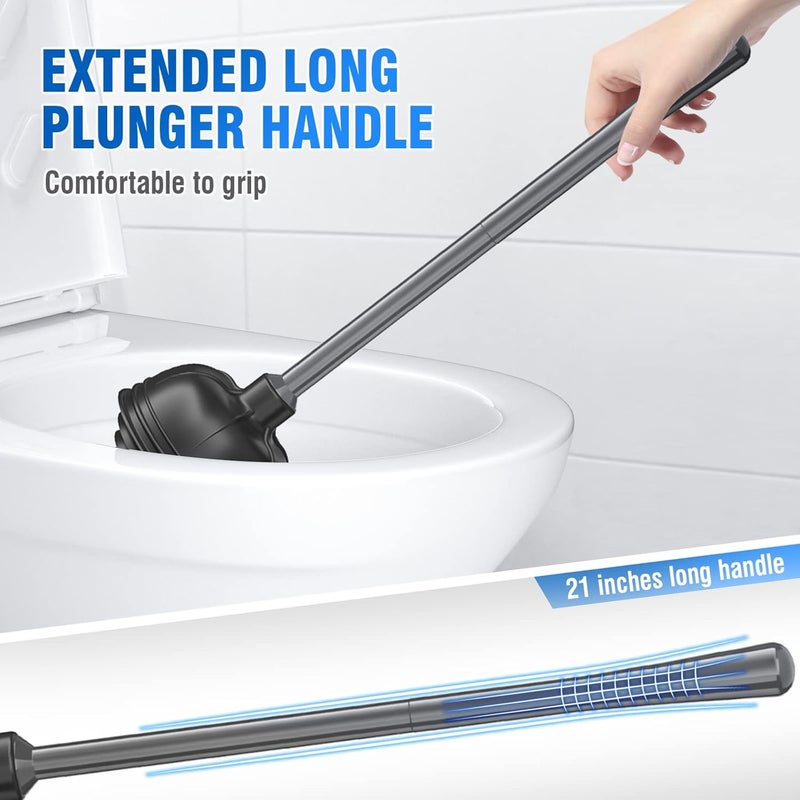 uptronic Toilet Plunger with Holder, Unique Plunger with All-Angle Design, Plungers for Bathroom with Holder, Heavy Duty Toilet Plunger for 5.7-inch Toilet Drain Bathroom Cleaning - Image 4