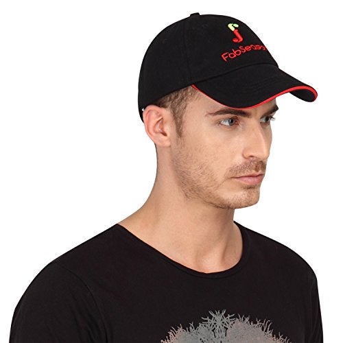 FabSeasons Black Cotton Unisex Adjustable Size Summer Cap - Image 3