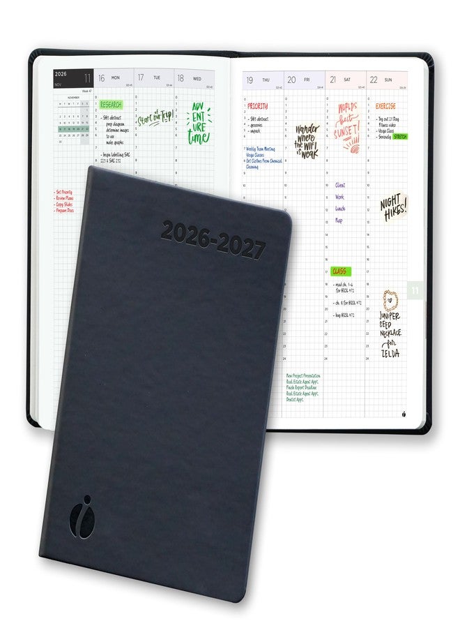 Inamio Hourly Academic Planner 2026-2027 - 24-Hour Planner with Weekly & Monthly Time Slots, Hardcover Appointment Book for Students & Professionals, Minimalist Japanese Design, June 2026 - July 2027 (6x8.5) - Image 1