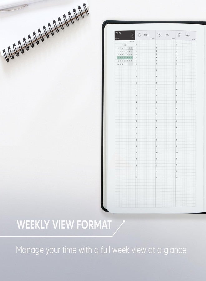 Inamio Hourly Academic Planner 2026-2027 - 24-Hour Planner with Weekly & Monthly Time Slots, Hardcover Appointment Book for Students & Professionals, Minimalist Japanese Design, June 2026 - July 2027 (6x8.5) - Image 4