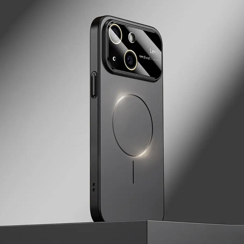 erorex For Iphone 14 Large Window Magsafe Frosted Pc Phone Case(Black) - Image 1