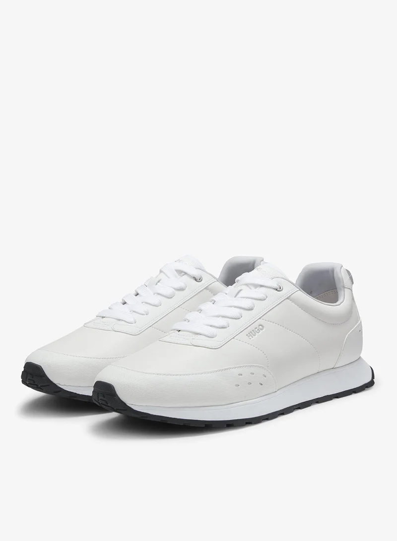 HUGO Running-inspired trainers in faux leather with structured details