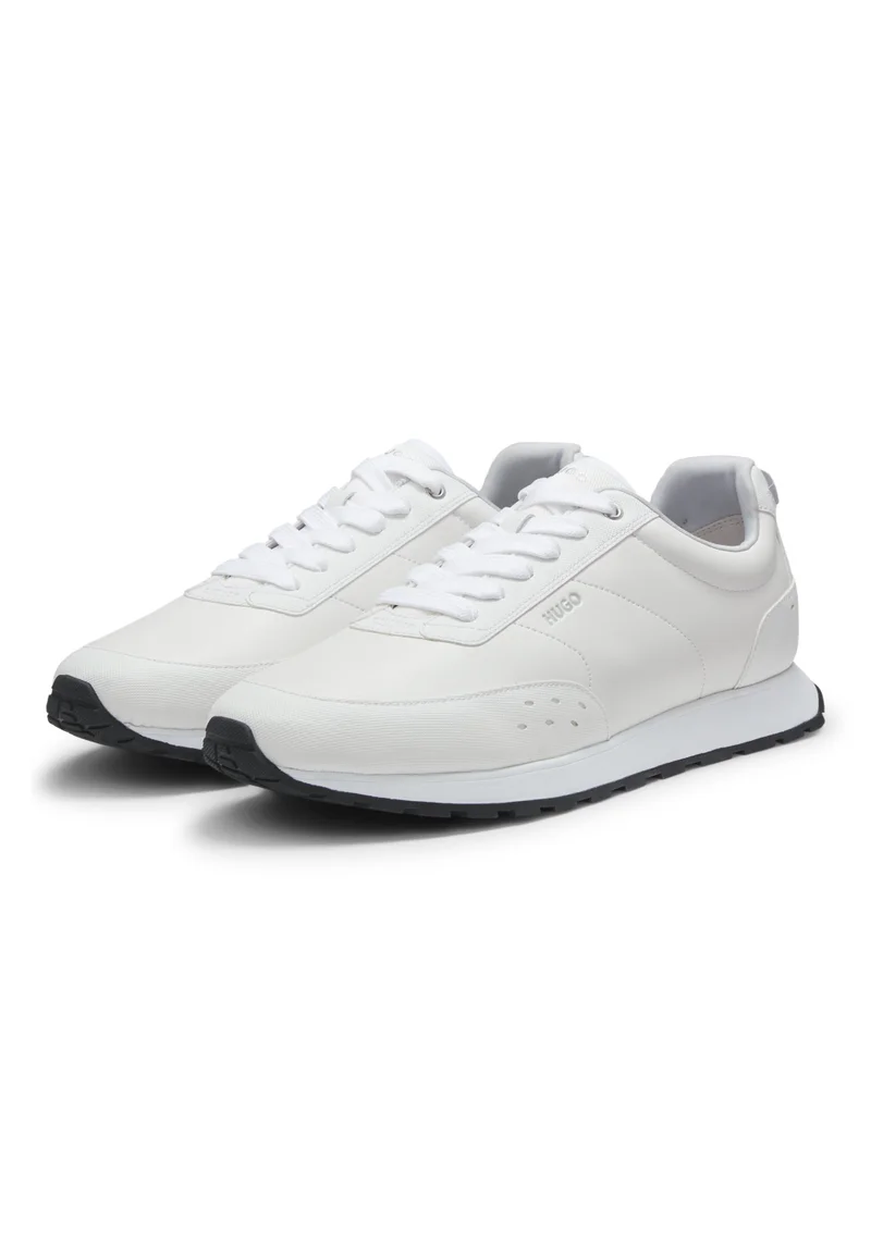 Running-inspired trainers in faux leather with structured details