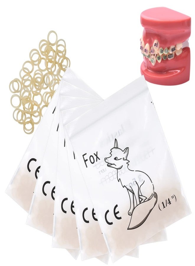 ANNWAH 500 pcs Rubber Bands for Braces,elastics for braces Fox 4.5 Ounces,Heavy Rubber Traction Bands 1/4" (100 Pieces/Pack - Image 1