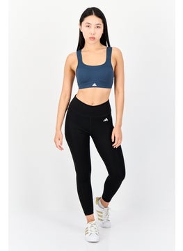 Adidas Women Brand Logo Padded Sports Bra, Teal Green  - Image 2