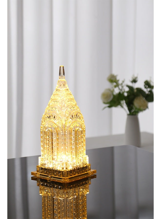Cordless LED table lamp, Yellow acrylic bedside lamp,3 color tone rechargeable desk lamp suitable for bedroom bar coffee shop decoration - Image 2