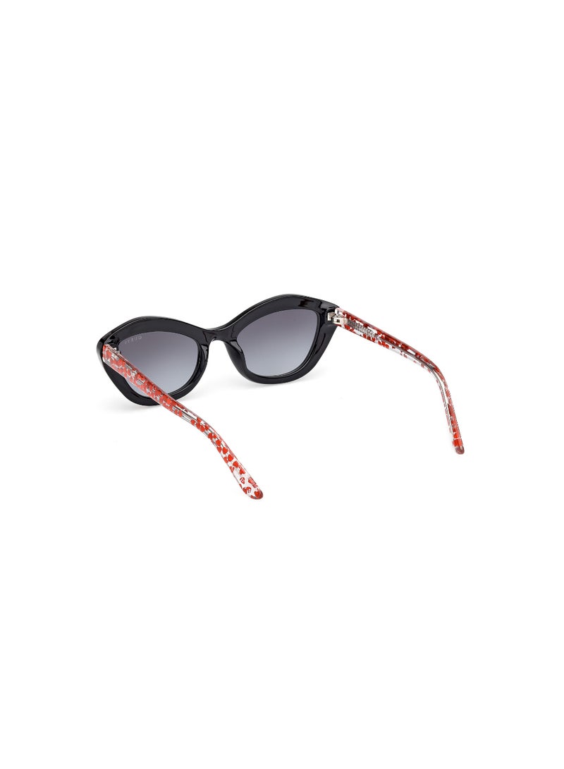 GUESS FULL RIM GIRLS ASYMMETRICAL BLACK INJECTED SUNGLASSES - Image 3