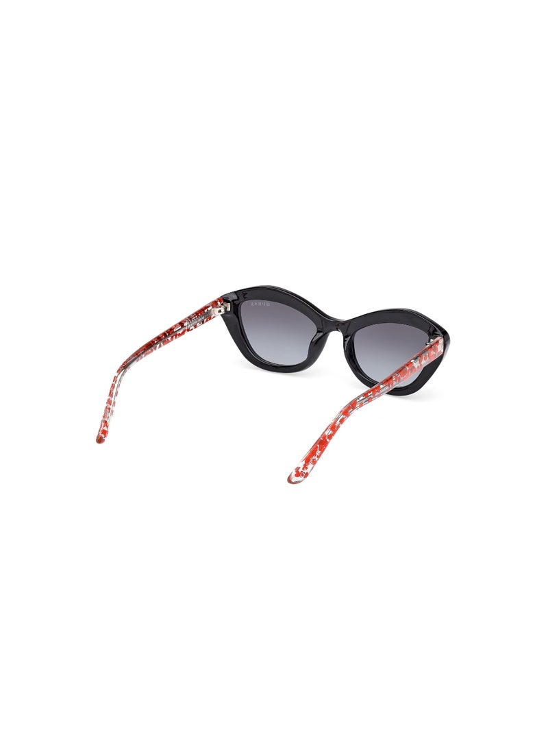 GUESS FULL RIM GIRLS ASYMMETRICAL BLACK INJECTED SUNGLASSES - Image 5