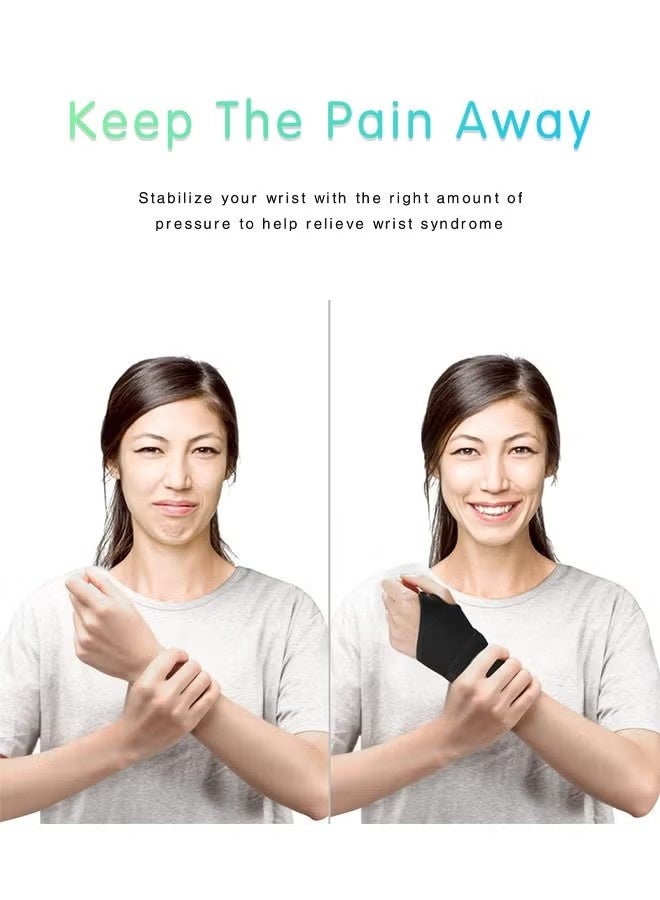 Runyang Adjustable Hand Wraps for Carpal Tunnel and Arthritis Relief, Elastic Compression Wrap for Pain Relief, Wrist Support for Men Women, Wrist Strap for Weightlifting, Gym and Sports Use, Black - Image 5