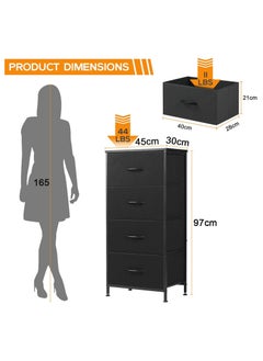 Chulovs Dresser with 4 Drawers, Storage Tower, Organizer Unit, Fabric Dresser for Bedroom, Hallway, Nesting Tables, Entryway, Closets, Sturdy Steel Frame, Wood Top, Easy Pull Handle  - Image 2
