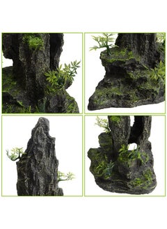 Saim Fish Tank Decorations, 14.4'' Tall Mountain View Stone Aquarium Ornament, Artificial Mountain Hill View Stone Rock Cave Fish Hiding Cave for Betta Amano Shrimp Cichlid to Play,Hide and Rest - A  - Image 5