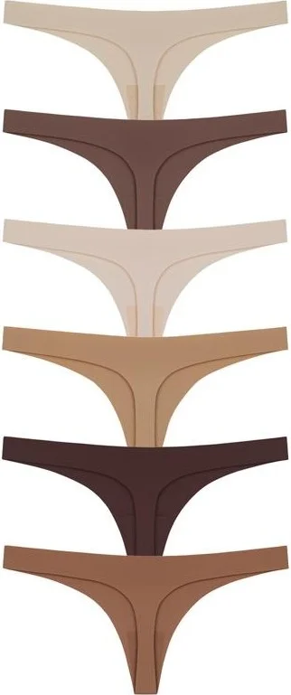 كوتن هيل Laser Cut Women's Thong Panties 6 Pack