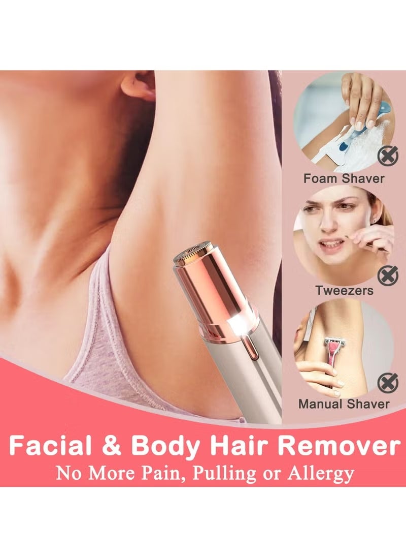 إيكيوك - جهاز إزالة الشعر القابل لإعادة الشحن جهاز إزالة شعر الوجه القابل للشحن لإزالة شعر الوجه للنساء ماكينة حلاقة الوجه النسائية الذهبية غير المؤلمة - Image 1