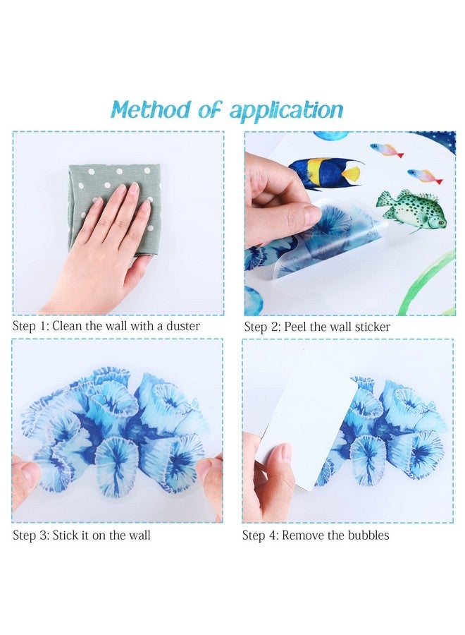 Marspark 3 Pieces Large Watercolor Sharks Wall Decals Ocean Animal Peel And Stick Wall Sticker Under The Sea Marine Life Theme Decals Nursery Room Home Decor Boy Girl Kid Party Supply 11.2 X 34.6 Inches - Image 4