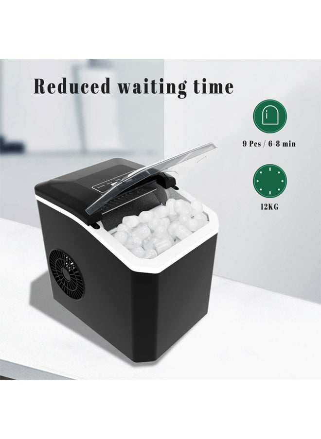Joshberg Portable Ice Maker,Ice Maker Machine,9 Cubes in 6 Mins, 1.3L Water Tank Auto 2 Ice Sizes,12KG /24h, Self-Cleaning Ice Machine for Home Kitchen,Party,Camping with Scoop  - Image 2