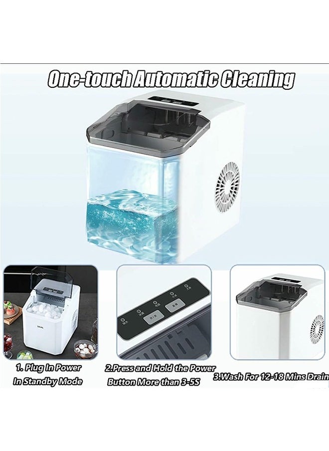 Joshberg Portable Ice Maker,Ice Maker Machine,9 Cubes in 6 Mins, 1.3L Water Tank Auto 2 Ice Sizes,12KG /24h, Self-Cleaning Ice Machine for Home Kitchen,Party,Camping with Scoop  - Image 5