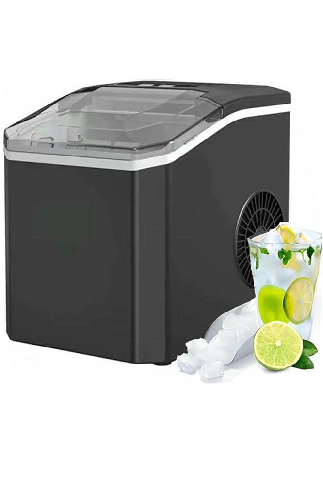 Joshberg Ice Makers Countertop,Portable Ice Maker Machine with Handle,Self-Cleaning Ice Maker,9 Cubes in 6 Mins, 1.3L Water Tank Auto 2 Ice Sizes,12KG /24h, for Home Kitchen,Party,Camping with Scoop - Image 1