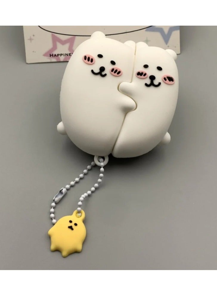 Nariele Suitable For Apple Bluetooth Earphones With Silicone Cartoon Protective Case