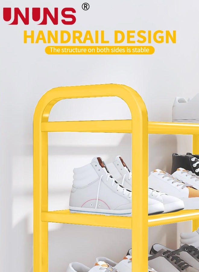 UNUNS 5 Tiers Metal Shoe Rack,Adjustable Shoe Shelf Storage Organizer,Stackable Shoe Storage,For Entryway,Hallway,Living Room,Closet,Golden - Image 4