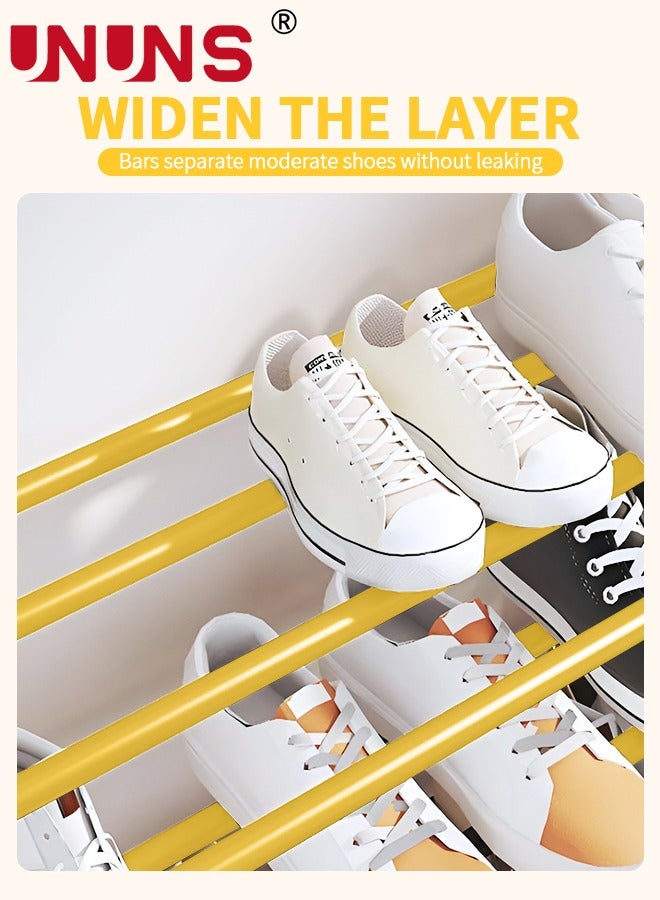 UNUNS 5 Tiers Metal Shoe Rack,Adjustable Shoe Shelf Storage Organizer,Stackable Shoe Storage,For Entryway,Hallway,Living Room,Closet,Golden - Image 5