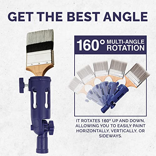 Fox Trot Foxtrot Multi-Angle Paint Brush Extender - Extension Pole Attachment Holder for Paint Brush, Roller, Scraper - Rotating Head, Secure Handle Grip - Easily Reach Ceilings, Walls, Corner Edges - Blue - Image 5