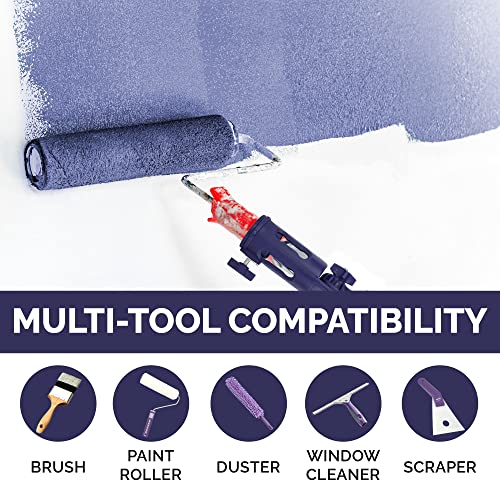 Fox Trot Foxtrot Multi-Angle Paint Brush Extender - Extension Pole Attachment Holder for Paint Brush, Roller, Scraper - Rotating Head, Secure Handle Grip - Easily Reach Ceilings, Walls, Corner Edges - Blue - Image 4
