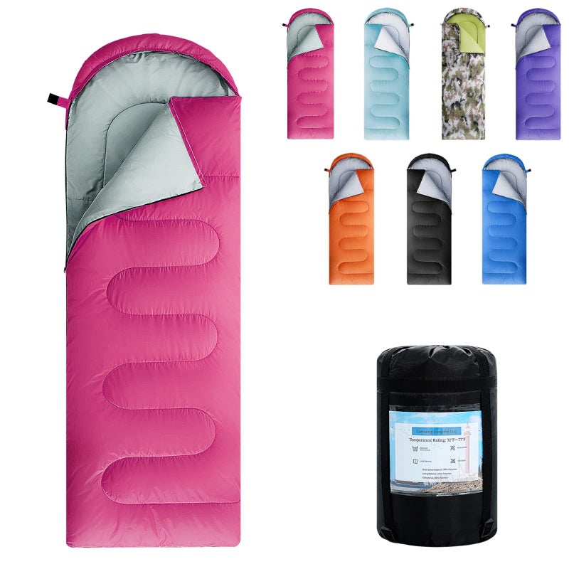 ORTHOMTEX Sleeping Bags for AdultsTeens and Kids GirlsWarm Cold Weather LightweightWaterproof BackpackGreat for 34 Seasons HikingCamping and Outdoor MountaineeringPinkRight Zip