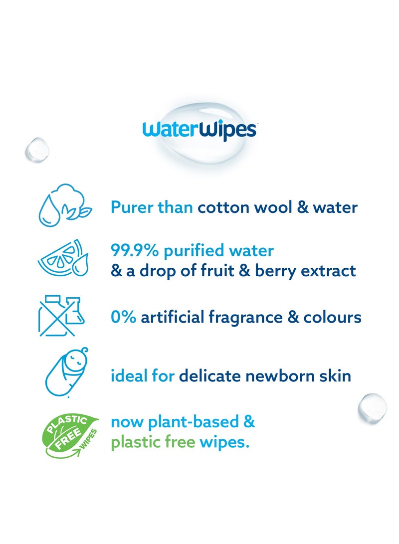 WaterWipes Plastic Free Textured Clean, Toddler & Baby Wipes, 99.9% Water Based Wet Wipes & Unscented for Sensitive Skin - Image 4