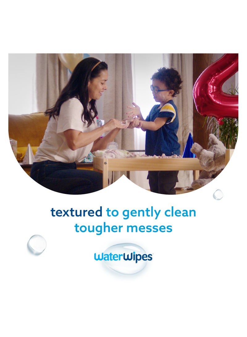 WaterWipes Plastic Free Textured Clean, Toddler & Baby Wipes, 99.9% Water Based Wet Wipes & Unscented for Sensitive Skin - Image 2