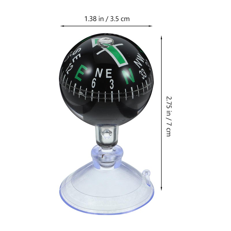 Green 38mm Car Compass Ball With Suction Cup Mount For Automotive Boat Truck Navigation - Image 3