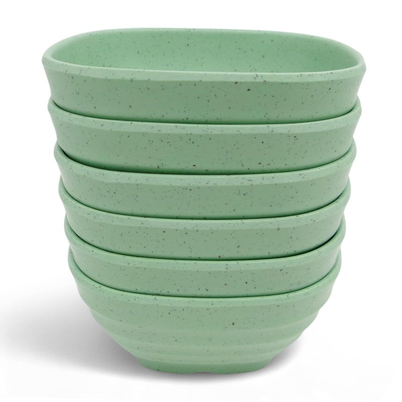 Superware | Pure Melamine | Square Round Katori Set - Green Sand 3.5” (6 nos.) | Stain Free, Glazed Finish - Image 3