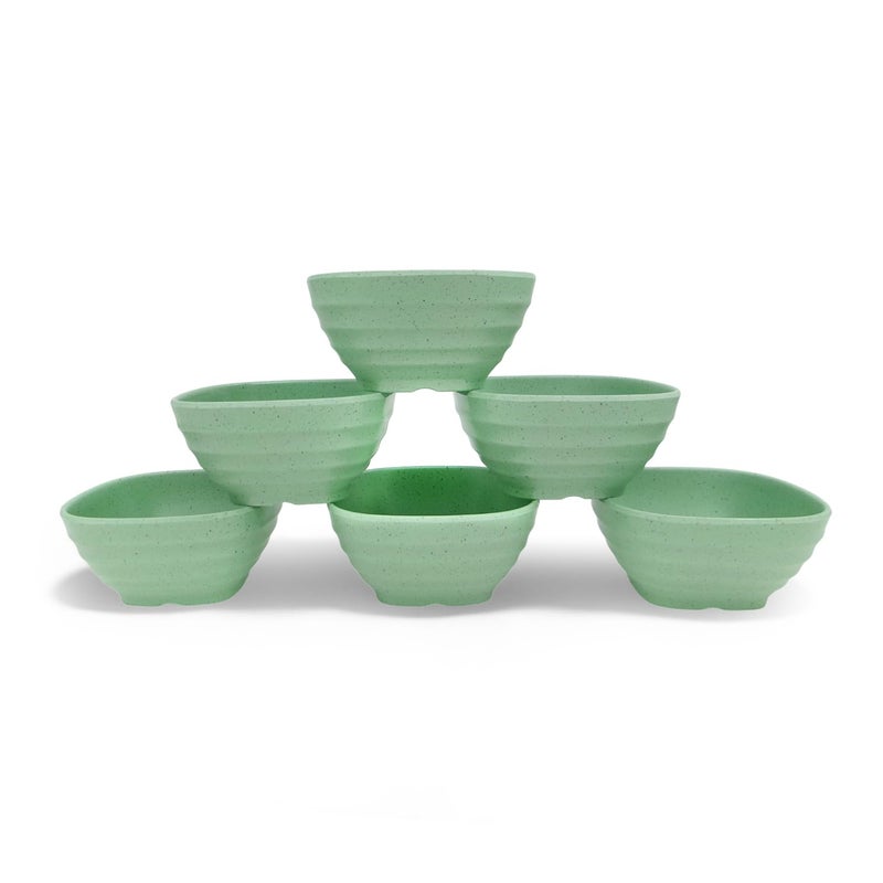 Superware | Pure Melamine | Square Round Katori Set - Green Sand 3.5” (6 nos.) | Stain Free, Glazed Finish - Image 5