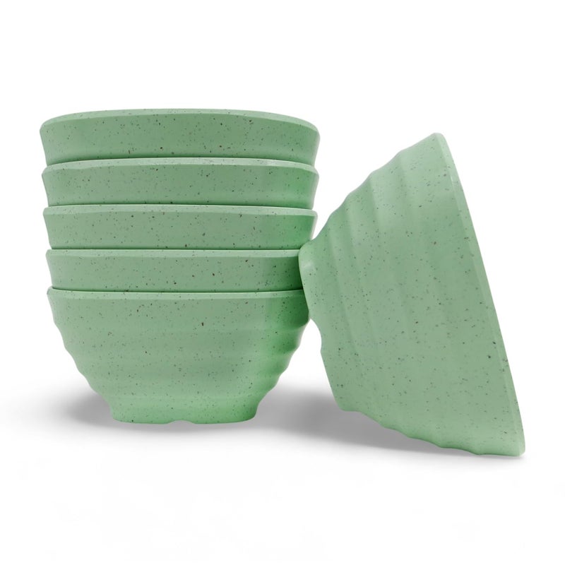Superware | Pure Melamine | Square Round Katori Set - Green Sand 3.5” (6 nos.) | Stain Free, Glazed Finish - Image 1