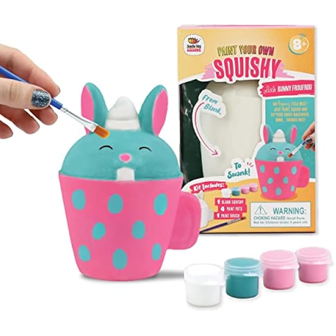 DOODLE HOG Bunny Squishy Painting Kit - Squishy Toys for Kids, Squishies for Kids - Slow Rise Squishy Animals - Ideal Arts and Crafts, Gifts for 8-12, Girls & Boys, Easter Basket Stuffers - Image 1