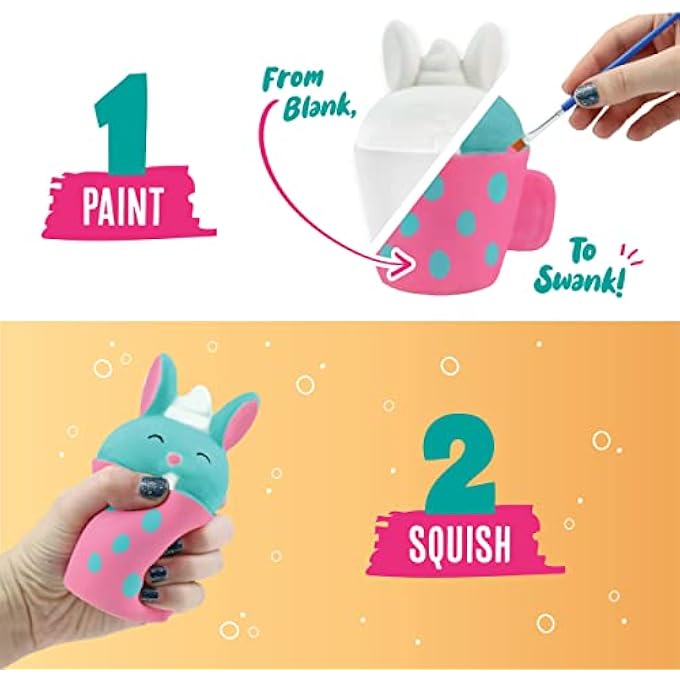 DOODLE HOG Bunny Squishy Painting Kit - Squishy Toys for Kids, Squishies for Kids - Slow Rise Squishy Animals - Ideal Arts and Crafts, Gifts for 8-12, Girls & Boys, Easter Basket Stuffers - Image 3
