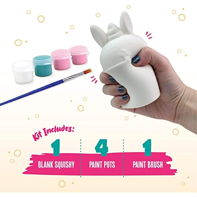 DOODLE HOG Bunny Squishy Painting Kit - Squishy Toys for Kids, Squishies for Kids - Slow Rise Squishy Animals - Ideal Arts and Crafts, Gifts for 8-12, Girls & Boys, Easter Basket Stuffers - Image 2
