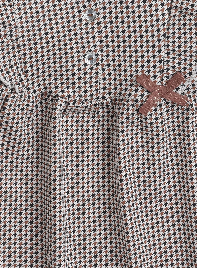 victor and jane Printed ruffle dress with bow