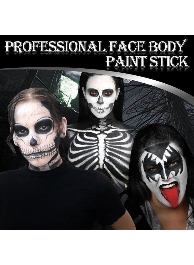ecofavor Black Face Body Paint Stick Makeup, Cream Blendable Painting Sticks, Halloween Make up SFX Special Effects Clown Zombie Vampire Skeleton Cosplay Costume Parties Football Face Body Paints, Black - Image 2