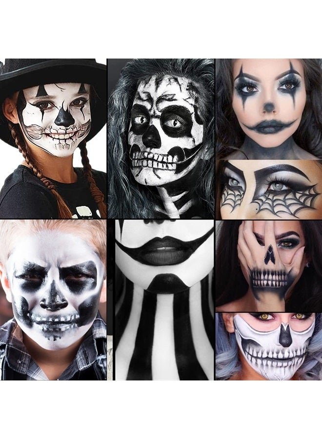 ecofavor Black Face Body Paint Stick Makeup, Cream Blendable Painting Sticks, Halloween Make up SFX Special Effects Clown Zombie Vampire Skeleton Cosplay Costume Parties Football Face Body Paints, Black - Image 3