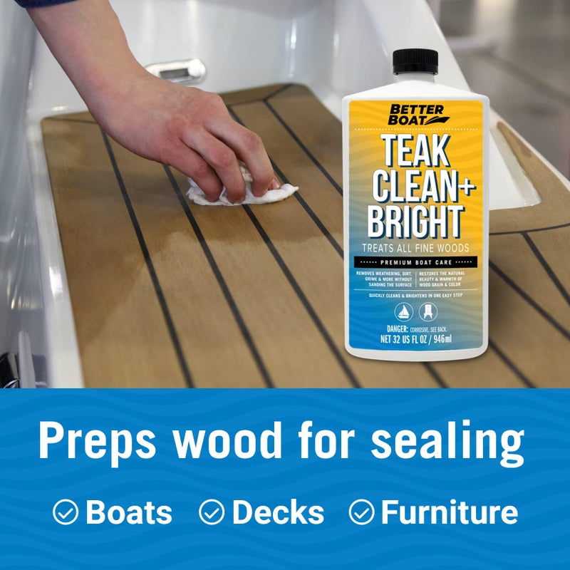 Better Boat Teak Sealer and Oil for Wood, Includes Cleaner and Brightener, for Outdoor Furniture, Boats, Indoor Furniture, and Shower Stools, Restores and Seals with a Finished Look - Image 3