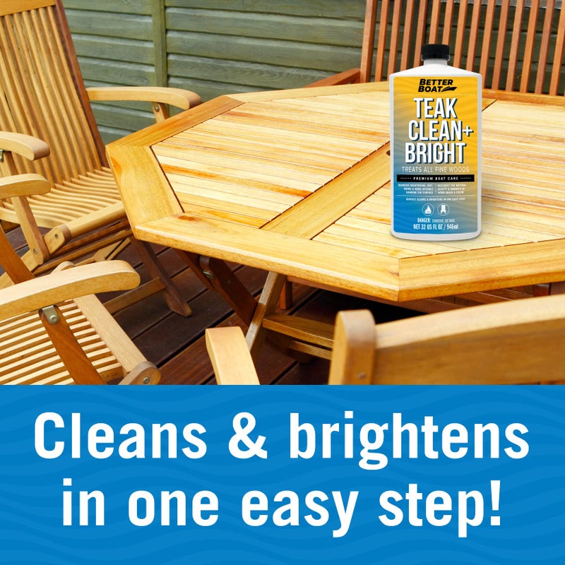 Better Boat Teak Sealer and Oil for Wood, Includes Cleaner and Brightener, for Outdoor Furniture, Boats, Indoor Furniture, and Shower Stools, Restores and Seals with a Finished Look - Image 4
