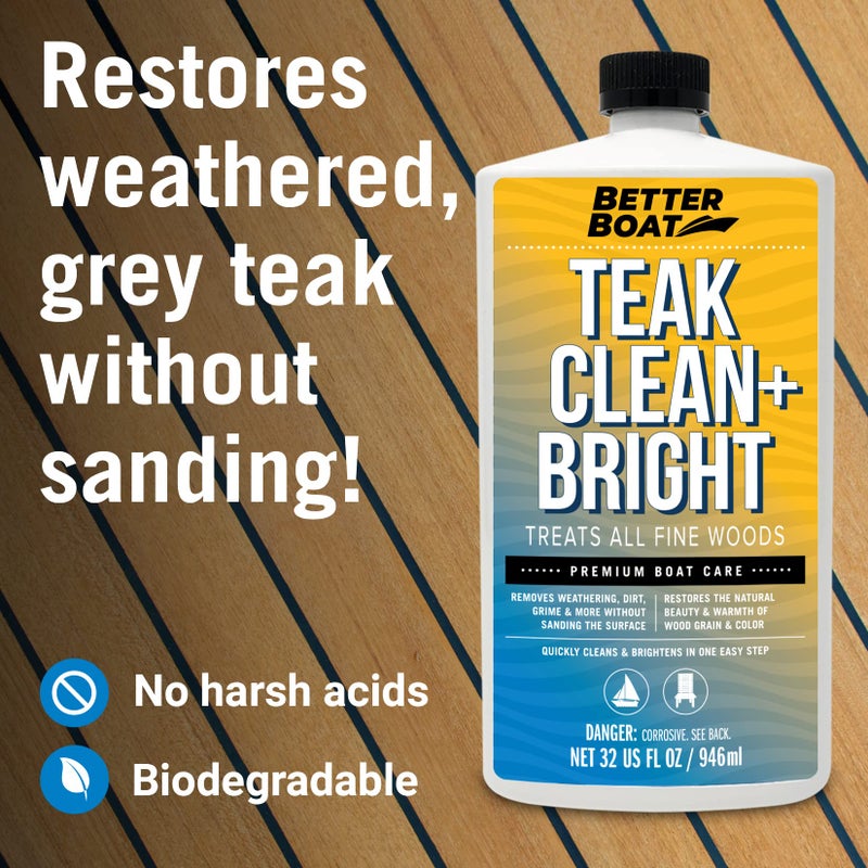 Better Boat Teak Sealer and Oil for Wood, Includes Cleaner and Brightener, for Outdoor Furniture, Boats, Indoor Furniture, and Shower Stools, Restores and Seals with a Finished Look - Image 5
