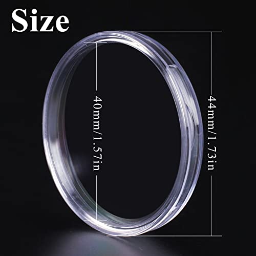 Utron 60P Clear Plastic Coin Capsules, Dollar Coin Holder, 40mm Silver Coin Storage for Collectors, Morgan Silver Dollar Coin Holders with Adjustable Gasket (17/20/25/27/30/33/38/40mm) - Image 2