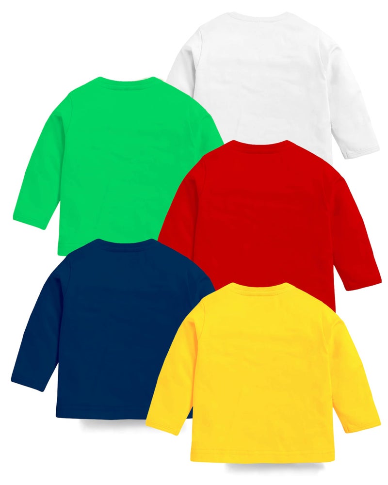 Kuchipoo Baby Boy's & Baby Girls Cotton Blend Regular Fit T-Shirt - Combo of 5 (Kuc-Tshrt-113-18-24 Months, Multicolored) - Image 2