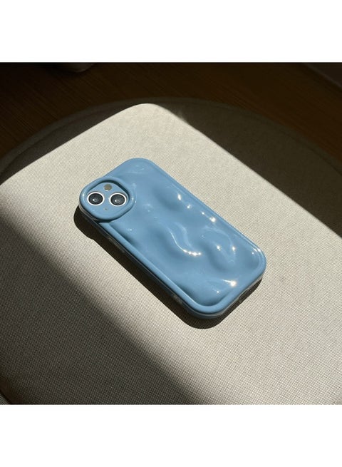 Solid Color Creative Meteorite Pattern For IPhone15pro Max Mobile Phone Case Apple 16 13/14 Women-Color:Xym Meteorite Pattern Imd Blue-Applicable Model:15 (without Packaging)