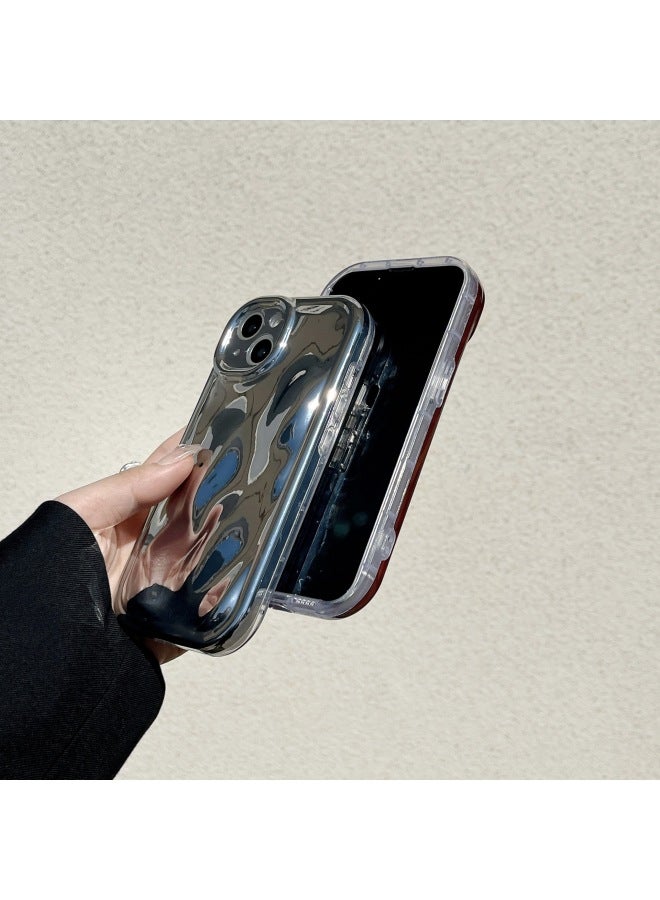 Solid Color Creative Meteorite Pattern For IPhone15pro Max Mobile Phone Case Apple 16 13/14 Women-Color:Xym Meteorite Pattern Imd Blue-Applicable Model:15 (without Packaging)